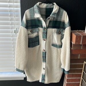 Flannel / Sherpa Oversized Shacket